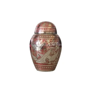 Mini Andenken Denkmal Urne Ashes UK - 7.6cm Kuppel Oberteil Going Heim Messing - Bild 1 von 5