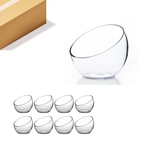 Clear Slant Cut Bowl Glass Vase 7x6"H | Glass Terrarium | Bulk Wholesale, 8 Pcs - Picture 1 of 8
