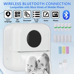 Mini Drucker Thermodrucker Bluetooth Fotodrucker Taschendrucker für Liste Reise - Bild 1 von 12