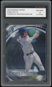 Tarjeta de novato Bobby Witt Jr. 2020 Bowman cromada primer grado 10 inserción RC Royals - Imagen 1 de 1