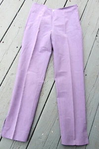 Charlotte Kellogg Palm Beach Lavender Silk Cotton Blend Stretch Ankle Pants sz 6 - Picture 1 of 5
