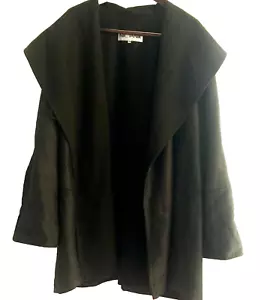 VINTAGE NIC JANIK WOLLE SCHALKRAGEN MANTEL DAMEN 6 8 EU38 GRÜN JACKE LAGENLOOK BOHO - Bild 1 von 22