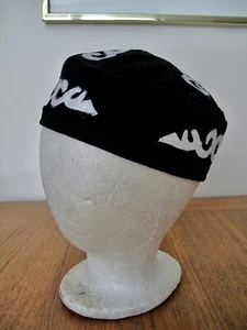 Mens Uzbekistan skull velvet black white hat handmade tubeteika Узбек тюбетейка - Picture 1 of 6