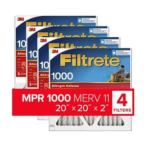 Filtrete 20x20x2 Furnace Air Filter 100 Micro Allergen Defense 4 Pack exact dime - Picture 1 of 9