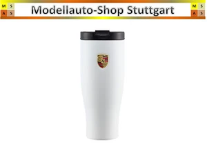 Porsche Thermos Xl Bianco In Acciaio Inox Doppia Parete Con Coperchio - Nuovo - Foto 1 di 1
