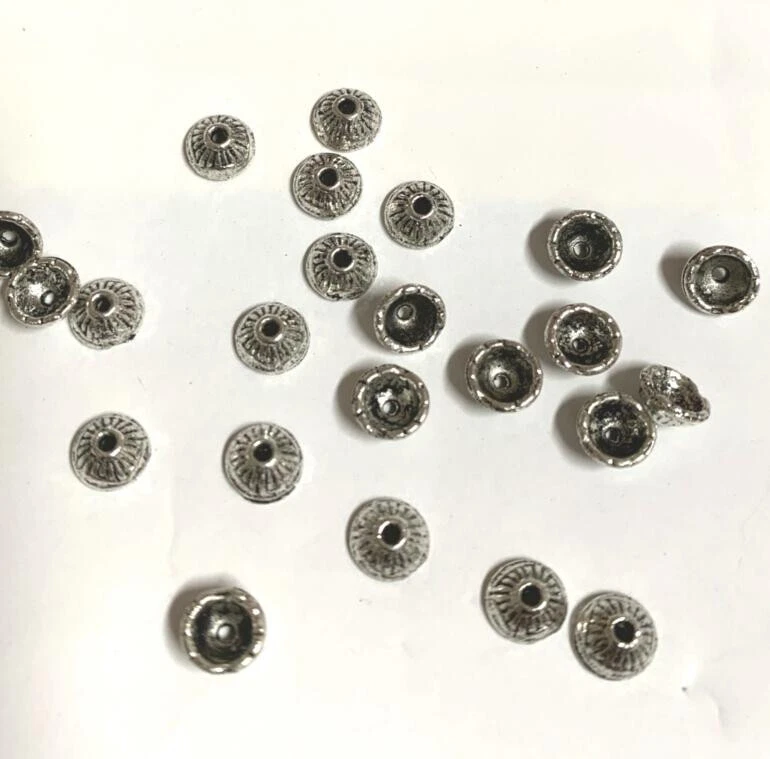 50pcs 6.6MM Tibetan Silver Retro Bead Cap for DIY Jewelry X018 - Image 1 of 1