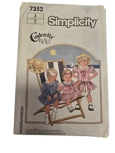 Toddlers' Dress Size 3 Simplicity Cinderella 7352 Uncut - Picture 1 of 5