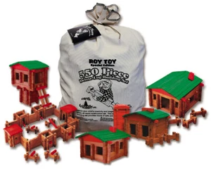 550 Piece Log Building Set Roy Toy Real Wooden Pieces Made In The USA - Picture 1 of 7