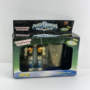 Power Rangers Lost Galaxy Megazord Transforming Zahnbürste Saban 1999 & Becher Set - Bild 1 von 11