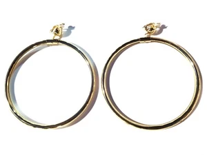 CLIP-ON OHRRINGE CREOLEN DICKE CREOLEN GOLD ODER SILBERFARBEN 3,5 ZOLL CREOLEN - Bild 1 von 7