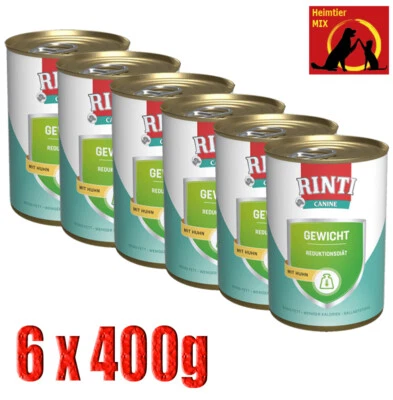 Rinti Canine Gewicht mit Huhn 6x400g Diätfutter zur Verringerung von Übergewicht - Bild 1 von 2
