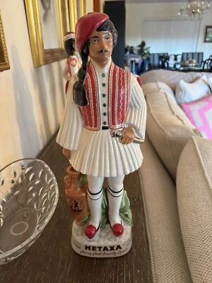 Винтажный Декантер для спиртных напитков Metaxa греческий человек с ручной росписью - Изображение 1 из 4