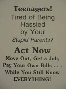 Teenagers Advice - Priceless! Sepia Card Stock Lab Reprint - Picture 1 of 1