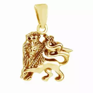 Lion Of Judah Pendant for Womens 14k Yellow Gold Plated 925 Sterling Silver - Picture 1 of 6
