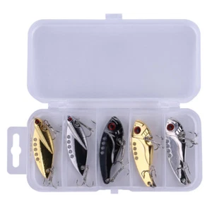 5PCS/Box Metal Vibration Bait Blade Fishing Lures Bait Swimbait Bass Tackle USA - Picture 1 of 10