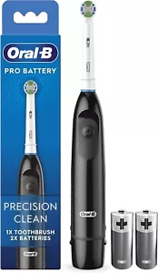 Oral-B Pro Rechargeable Battery Powered Black Toothbrush 2 Batteries Included - Picture 1 of 5