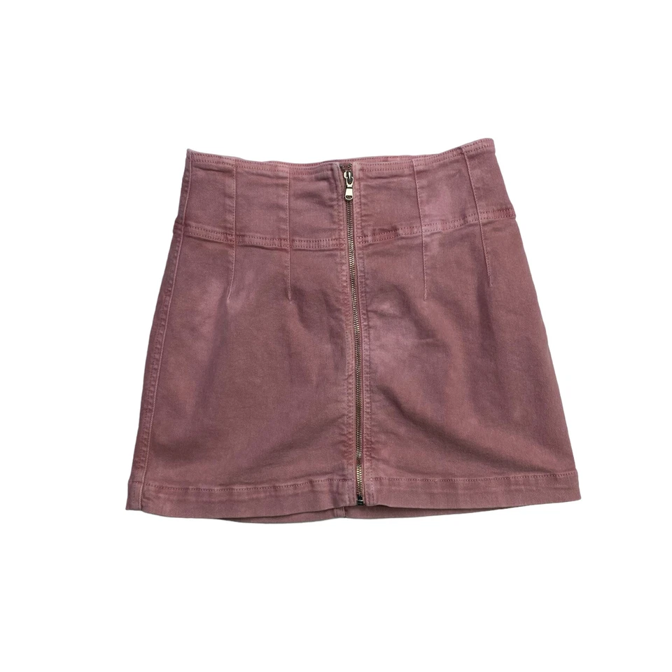 Falda vaquera lápiz recta Free People para mujer talla 30 rosa cremallera expuesta Foto 1 de 4