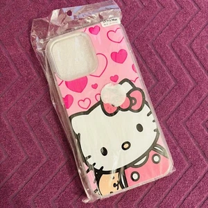 For iPhone 14 Pro Max Hello Kitty Phone Case Cover Pink Hearts Cute Kawaii - Picture 1 of 2