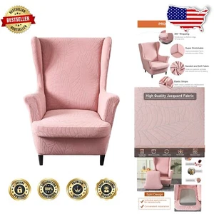 Durable Leaf Pink Chair Protector - Stylish 2-Piece Slipcover for Living Room - Picture 1 of 8