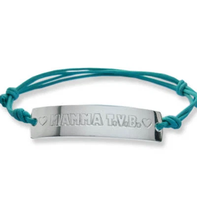 Braccialetto argento MAMMA TVB... Idea regalo festa della mamma - Immagine 1 di 2