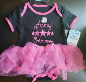 GIRLS INFANT TINY TROOPER ARMY PRINCESS PINK TUTU BODYSUIT SIZE 6-9 MONTHS NWT - Picture 1 of 9