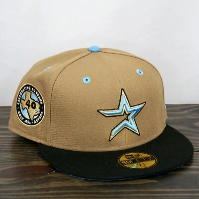 Houston Astros  Pro Image Brown Jackboys Side Patch 59FIFTY 7 1/2 Hat Fast 🚚💨 - Image 1 of 4
