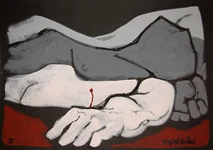 Miguel Anibal (Jahrgang 1935) Öl Auf Papier Mort Je Ball Chile Pinochet, 1975 - Bild 1 von 8