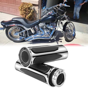 1" Motorcycle Handlebar Hand Grips w/ Throttle For Harley FXST Softail Standard - Picture 1 of 15