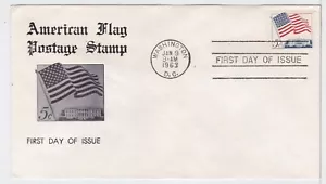 TurtlesTradingPost- Flag over Whitehouse- 1963- #1208 FDC Unsigned Cachet - Picture 1 of 1