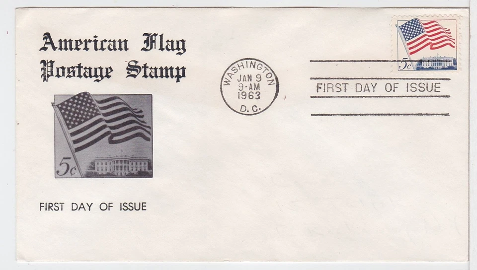 TurtlesTradingPost- Flag over Whitehouse- 1963- #1208 FDC Unsigned Cachet - Image 1 of 1
