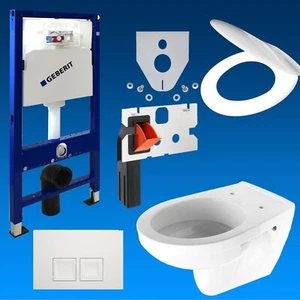 Geberit Duofix Vorwandelement Wand WC Delta 50 WC Sitz Einwurfschacht - WC Set - Bild 1 von 8