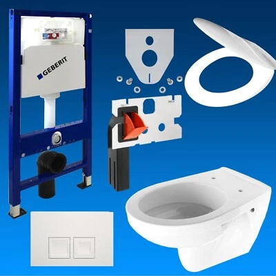 Geberit Duofix Vorwandelement Wand WC Delta 50 WC Sitz  Einwurfschacht - WC Set - Bild 1 von 4