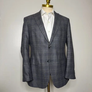 Abrigo Blazer Chaqueta Jos A Bank Reserve Para Hombre 40R Deportivo Gris Lana Cuadros Italia - Imagen 1 de 10