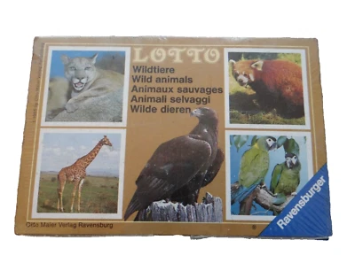 Lotto Memory Wildtiere Altes Gesellschaftsspiel Spiel Ravensburger 1985 NEU - Bild 1 von 4