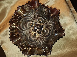 Vintage Imperial Embossed Scroll Purple Carnival Glass Berry / Sauce Bowl 5.5" A - Picture 1 of 7