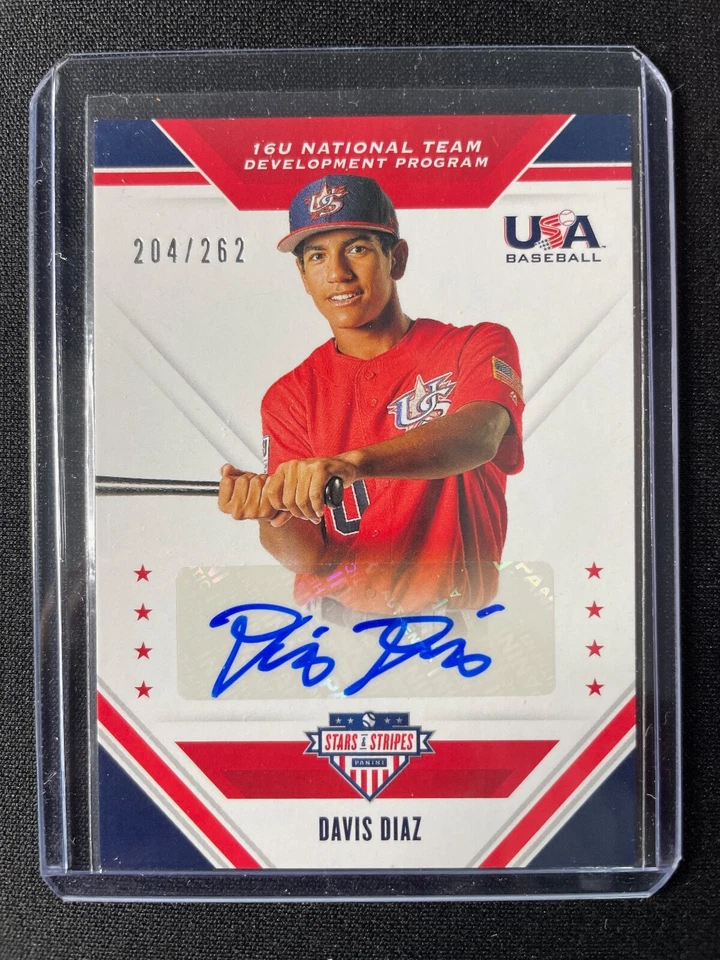 2020 Panini USA Stars & Stripes Davis Diaz Autograph #204/262 Athletics!!! - Image 1 of 1
