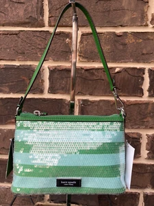 NWT $199 Kate Spade Lulu SEASIDE STRIPES Sequin East West Pochette Shoulder Bag - Picture 1 of 5