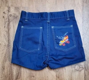Vtg Skate Embroidered Blue 1970's Girl’s shorts size 4-5 Nike Swoosh Style - Picture 1 of 8