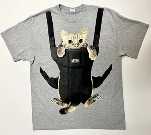 Cat Baby Carrier Funny Gray T Shirt Men’s Size 3X-Large - Picture 1 of 3