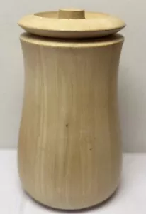 Dansk MCM Curvy Blonde Wood 12" Wine Chiller Cooler Ice Bucket With Lid - Picture 1 of 10