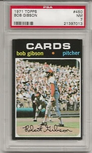 1971 TOPPS #450 BOB GIBSON, PSA 7 NM, HOF, ST. LOUIS CARDINALS, L@@K ! - Picture 1 of 1