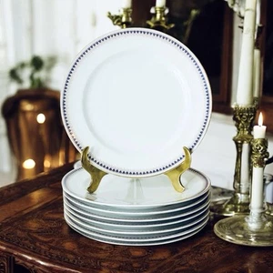 8 Antique c1894 Charles Ahrenfeldt Limoges Depose Porcelain Luncheon Plate Set - Picture 1 of 7