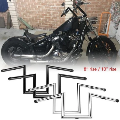Manillar de 8" 10" Rise Ape Hanger 1" barra en Z para Kawasaki Vulcan 900 800 650 Bobber Foto 1 de 4