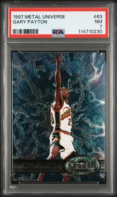 1997 METAL UNIVERSE #63 GARY PAYTON PSA 7 - Image 1 of 2