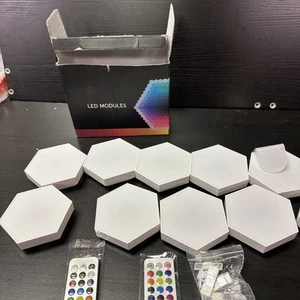 Smart Hexagon Lights DIY Hexagon Led Light App & Remote Controlled & Music 10 Ps - Picture 1 of 5