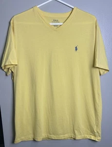 Polo Ralph Lauren gialla scollo a V maglietta grande classica - Foto 1 di 6