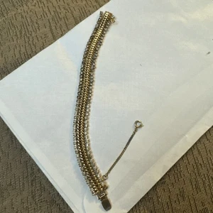 Hattie Carnegie Signed Gold Bracelet With Rhinestones 7” Length Rare - Picture 1 of 4