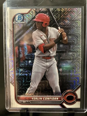 2022 Bowman Chrome Yerlin Confidan Mojo Refractor BDC-199 Cincinnati Reds MLB - Image 1 of 2