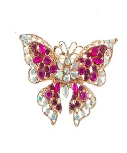 Kurt Adler Pietra Preziosa Gioiellata Rosa Farfalla Scintillante Decorazione Natalizia 2,95" - Foto 1 di 1