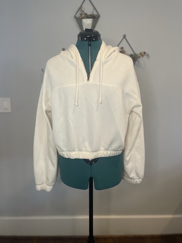 OFF WHITE Felpa con cappuccio manica lunga oversize Project Social T Cream taglia Large